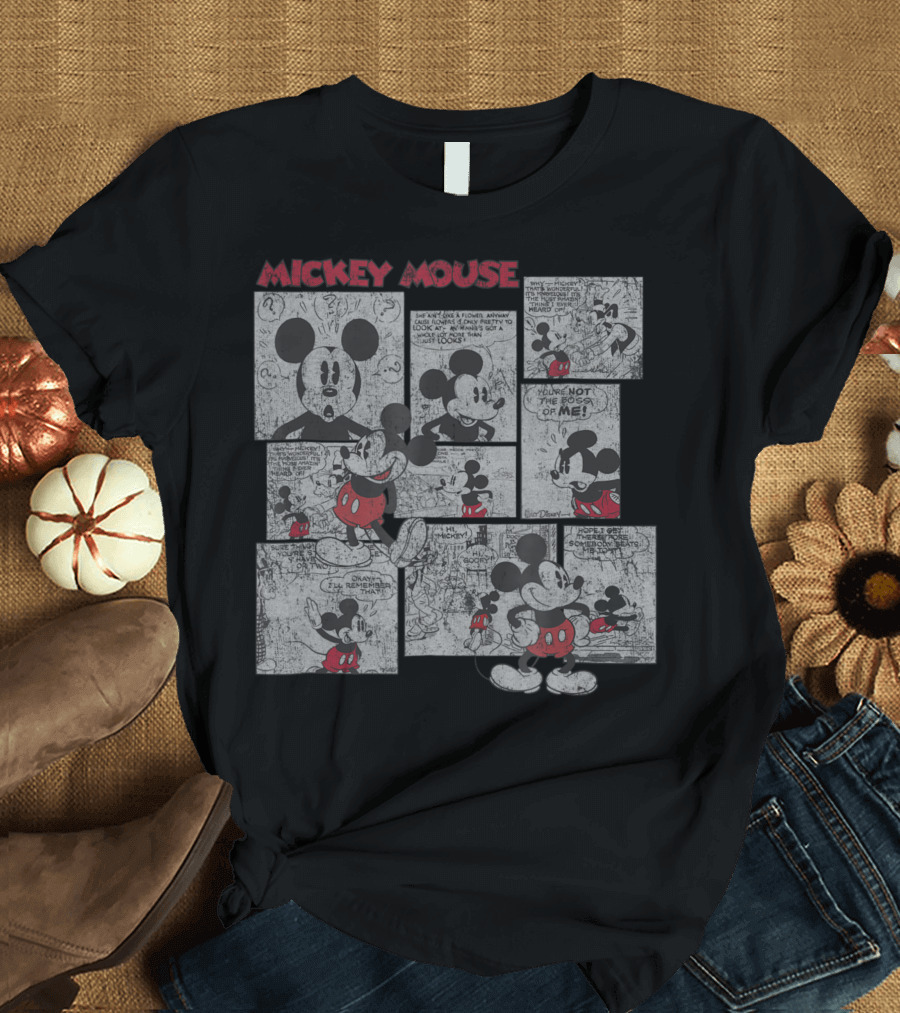 Mickey Mouse Vintage Comic Panels T-Shirt