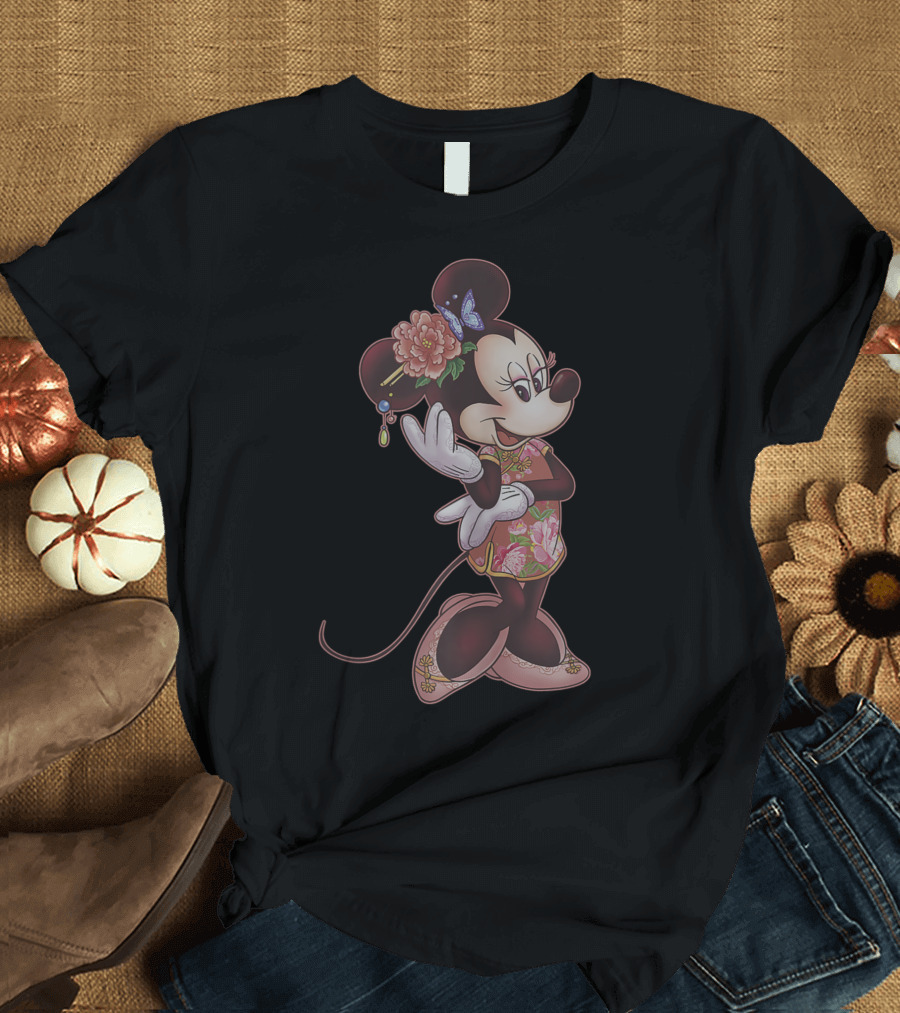 Disney Minnie Mouse Year Of The Mouse Floral Kimono Butterfly Blossom T-Shirt