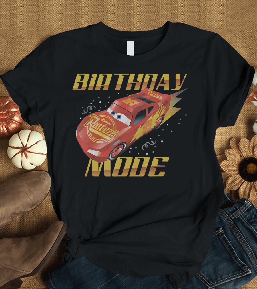 Disney Pixar Cars Lightning McQueen Birthday Mode Rust-eze Racing T-Shirt