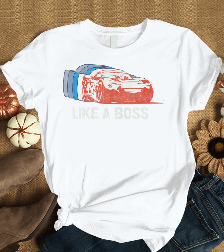 Disney Pixar Cars Lightning McQueen Like A Boss 95 Racer T-Shirt