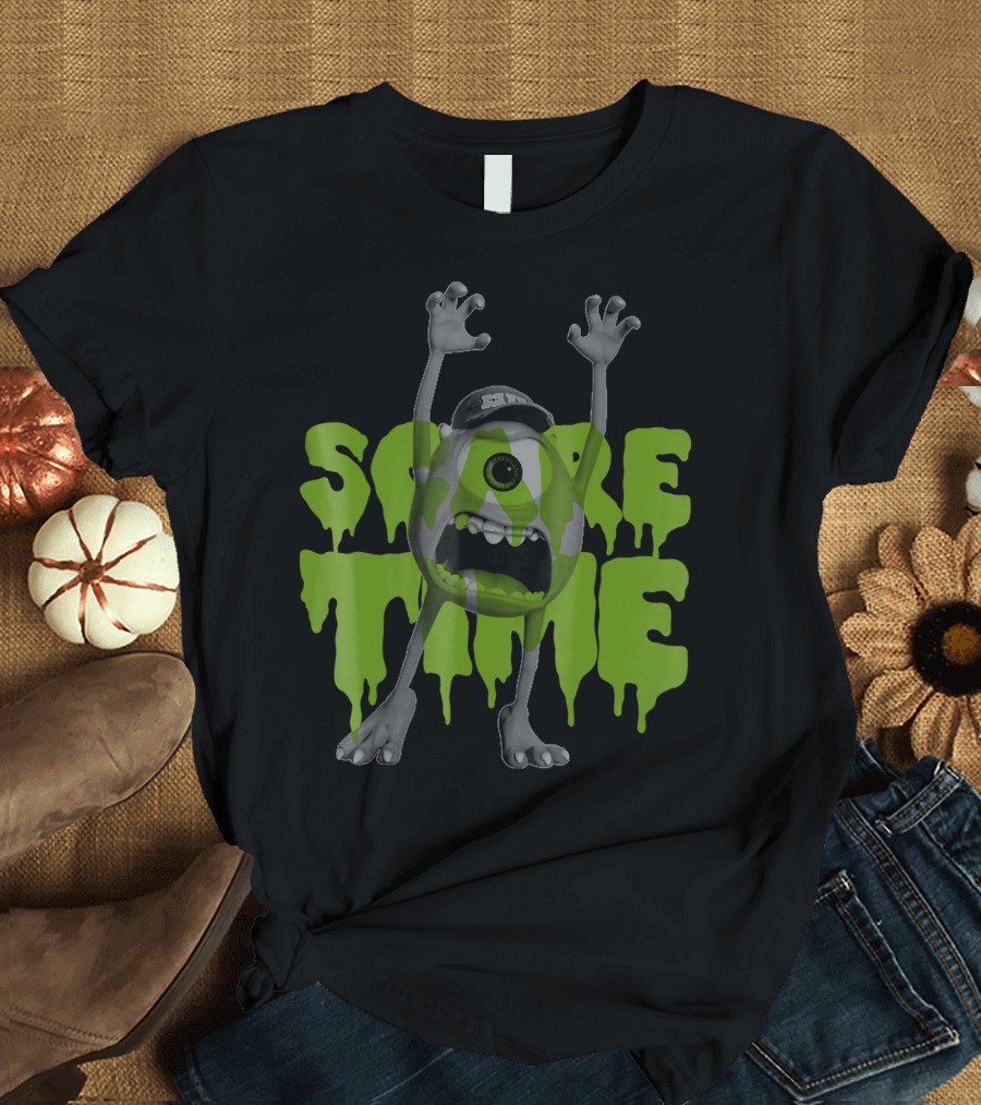 Disney Pixar Monsters Inc Mike Wazowski Scare Time Green Scream T-Shirt