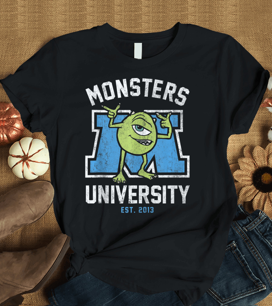 Monsters University Mike Wazowski Est. 2013 Collegiate Pixar Disney T-Shirt