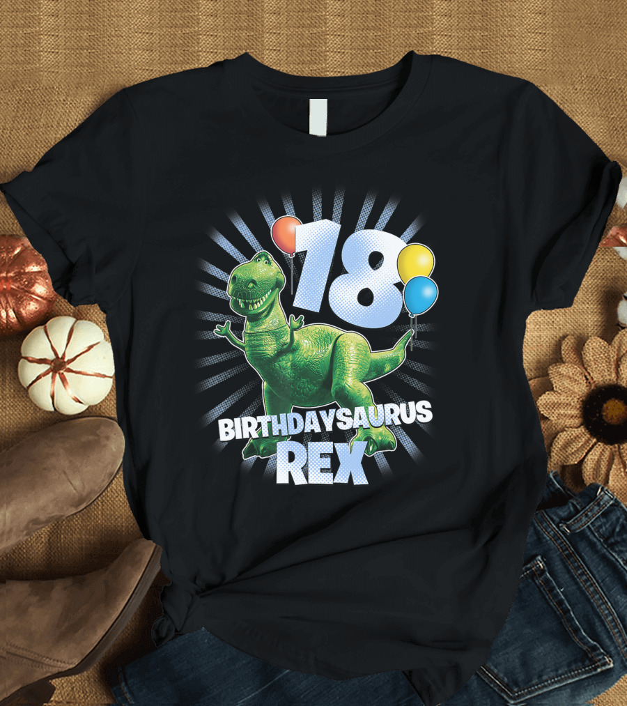 Disney Pixar Toy Story Birthdaysaurus Rex 18 Celebration Balloons T-Shirt