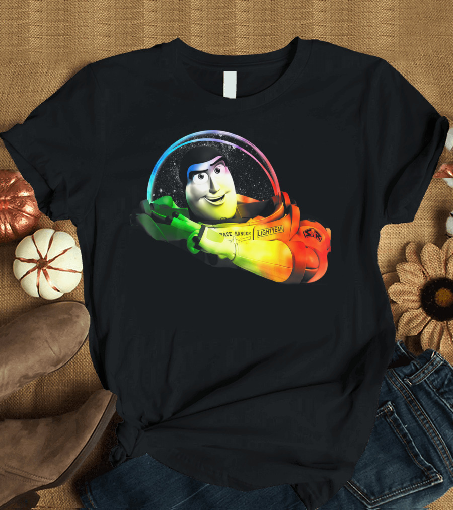 Disney Pixar Toy Story Buzz Lightyear Space Ranger Rainbow T-Shirt