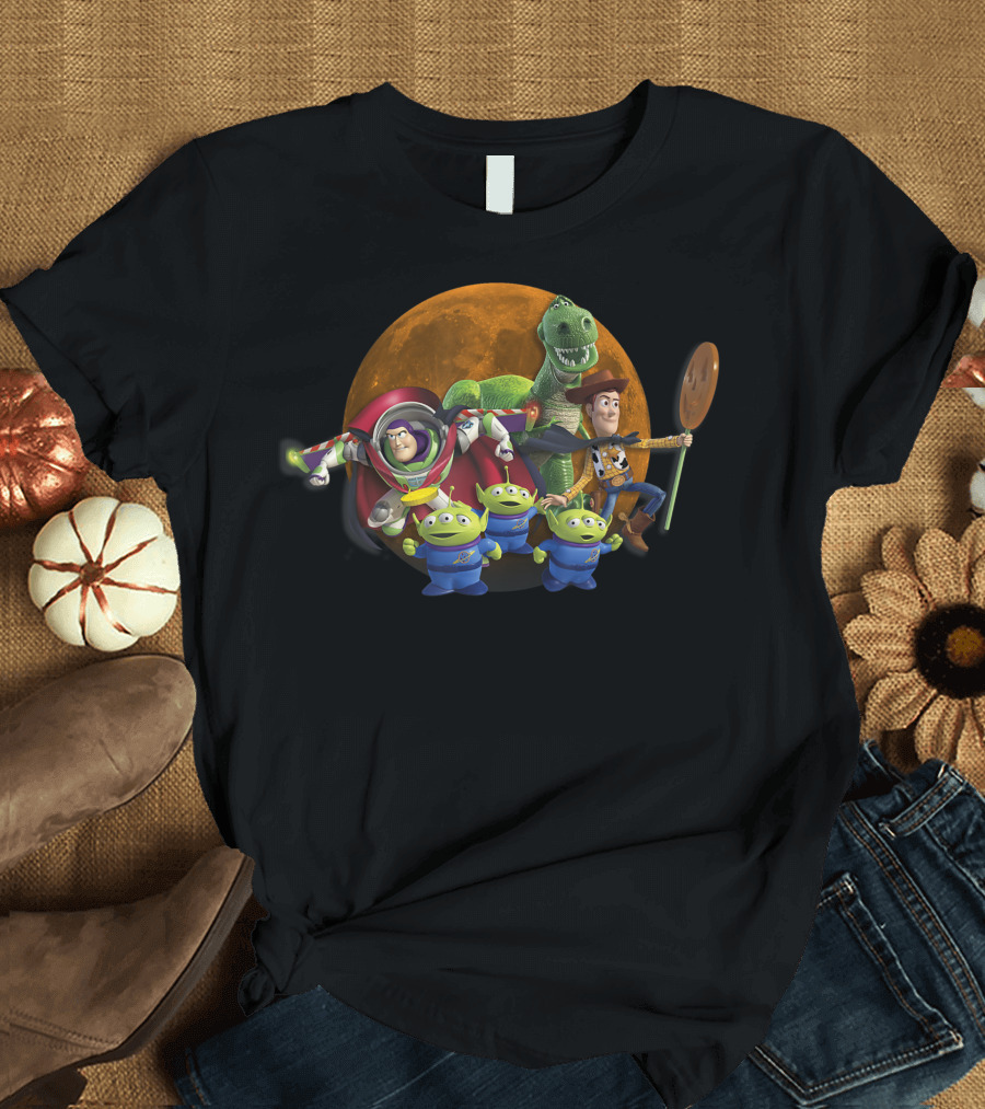 Disney Pixar Toy Story Halloween Moon Group Characters T-Shirt