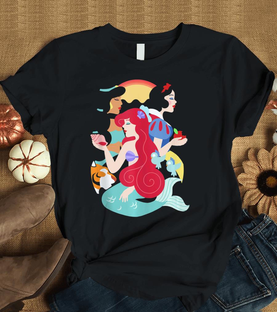 Disney Princesses Ariel Jasmine Snow White Trio T-Shirt