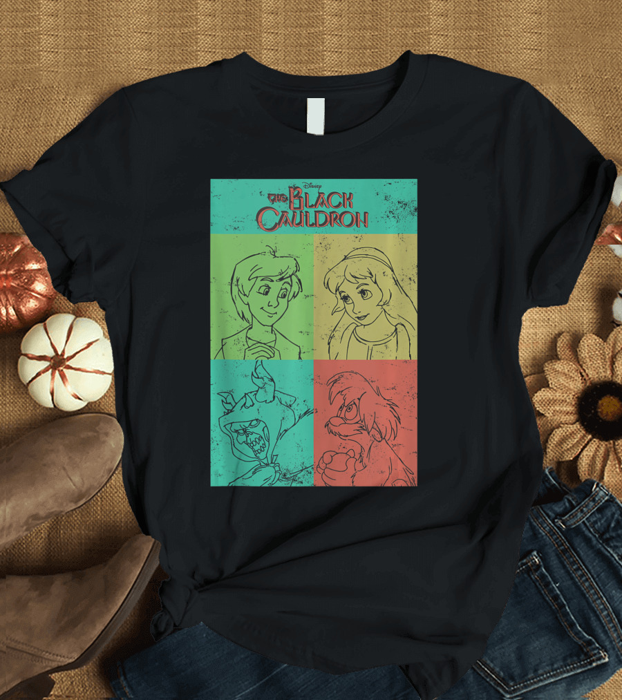 Disney The Black Cauldron Character Sketch Grid T-Shirt
