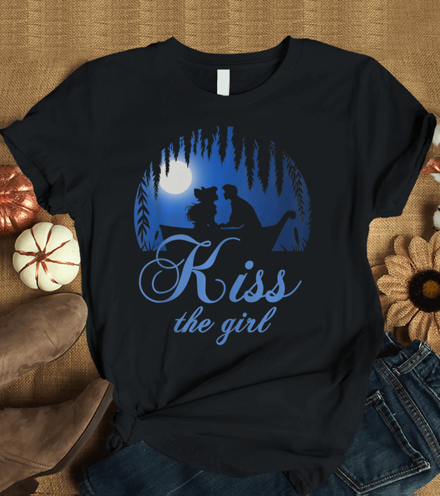 Disney The Little Mermaid Kiss The Girl Moonlit Rowboat Scene T-Shirt