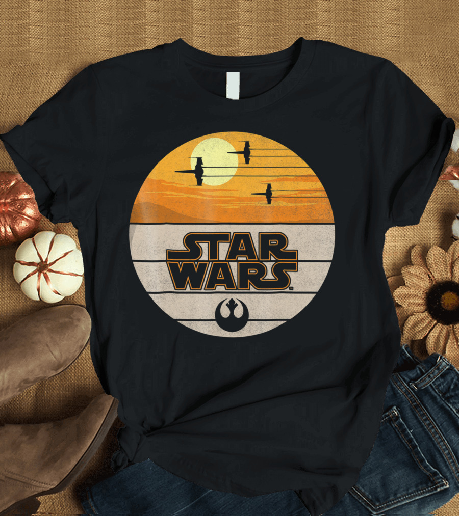 Star Wars X-Wing Sunset Last Jedi Rebel T-Shirt