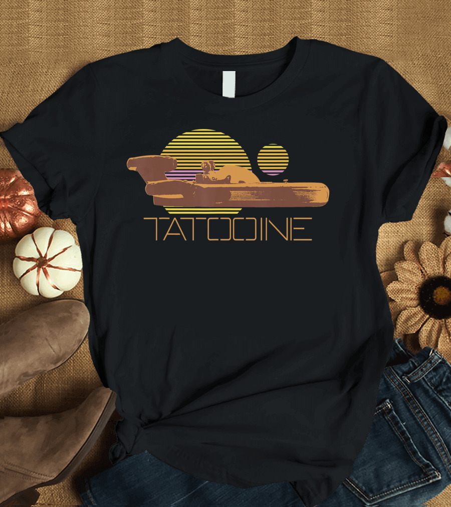 Star Wars Tatooine Landspeeder Retro Sun Stripes T-Shirt
