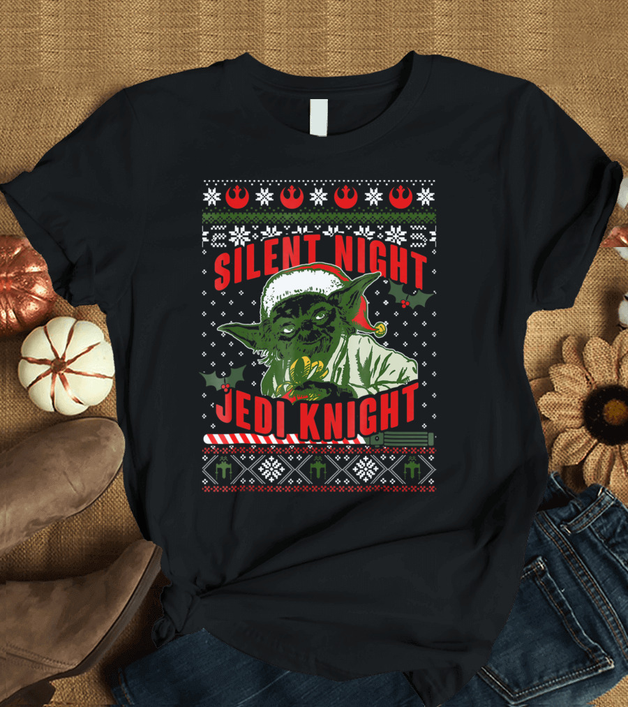 Silent Night Jedi Knight Yoda Star Wars Christmas T-Shirt