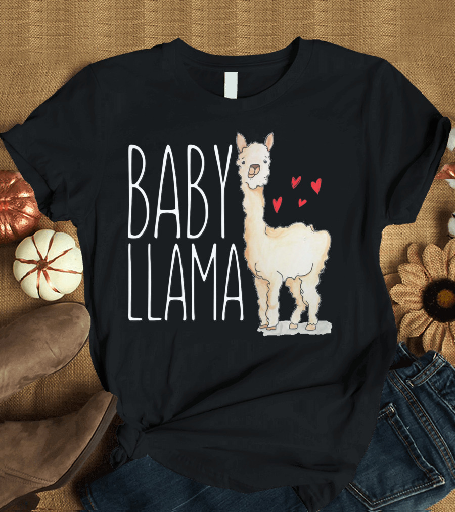 Baby Llama Heartwarming Family Tribe Kids Son Daughter T-Shirt
