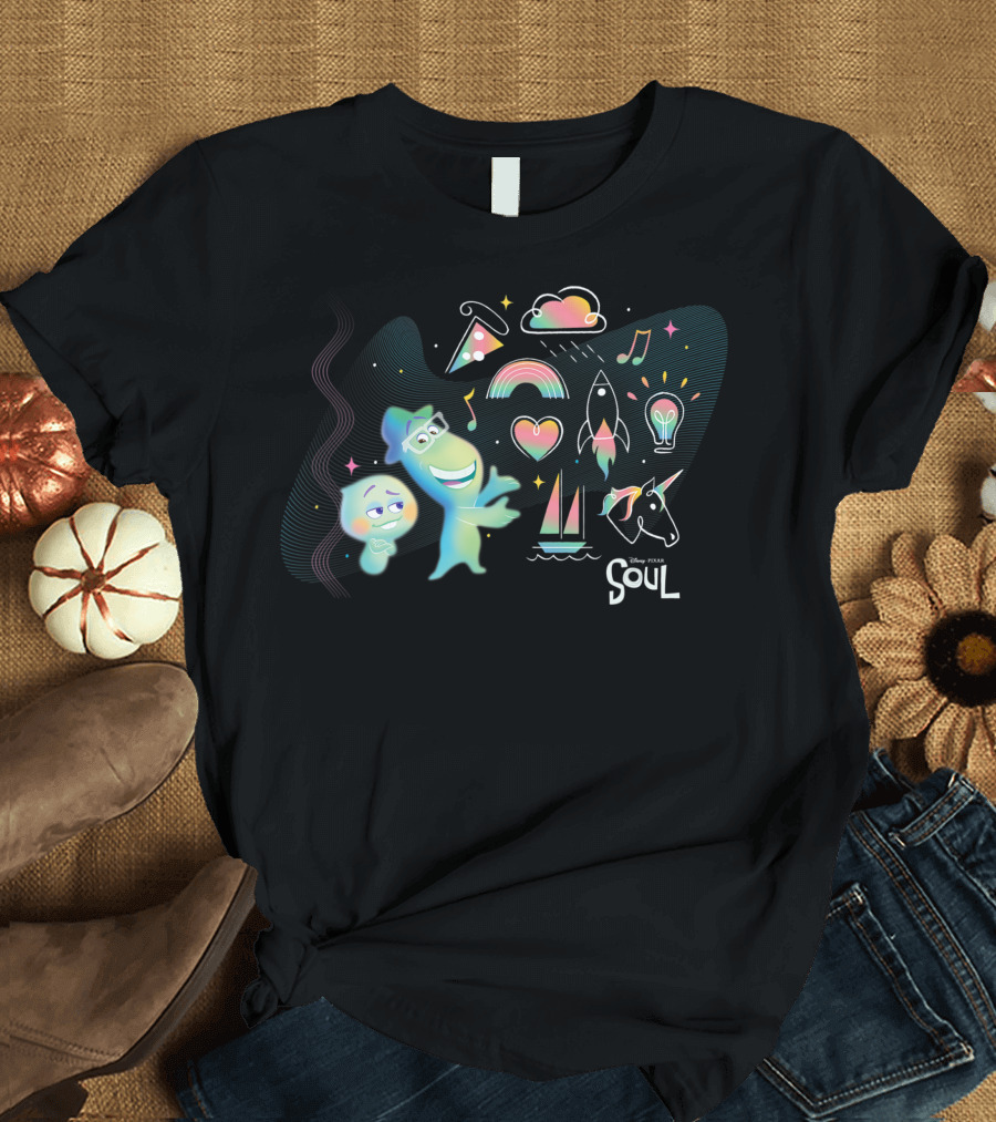 Soul Disney Pixar Joe Adventures with Pizza and Unicorns T-Shirt