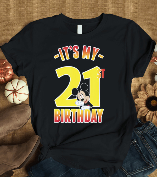 T-Shirt: Mickey Mouse 21st Birthday Celebration Disney Gradient T-Shirt Mickey Mouse 21st Birthday Celebration Disney Gradient T-Shirt