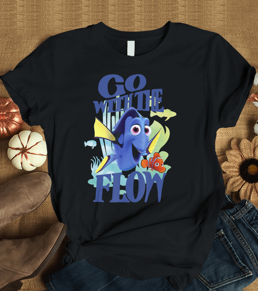 Disney Pixar Finding Dory Nemo Go With the Flow Underwater Adventure T-Shirt
