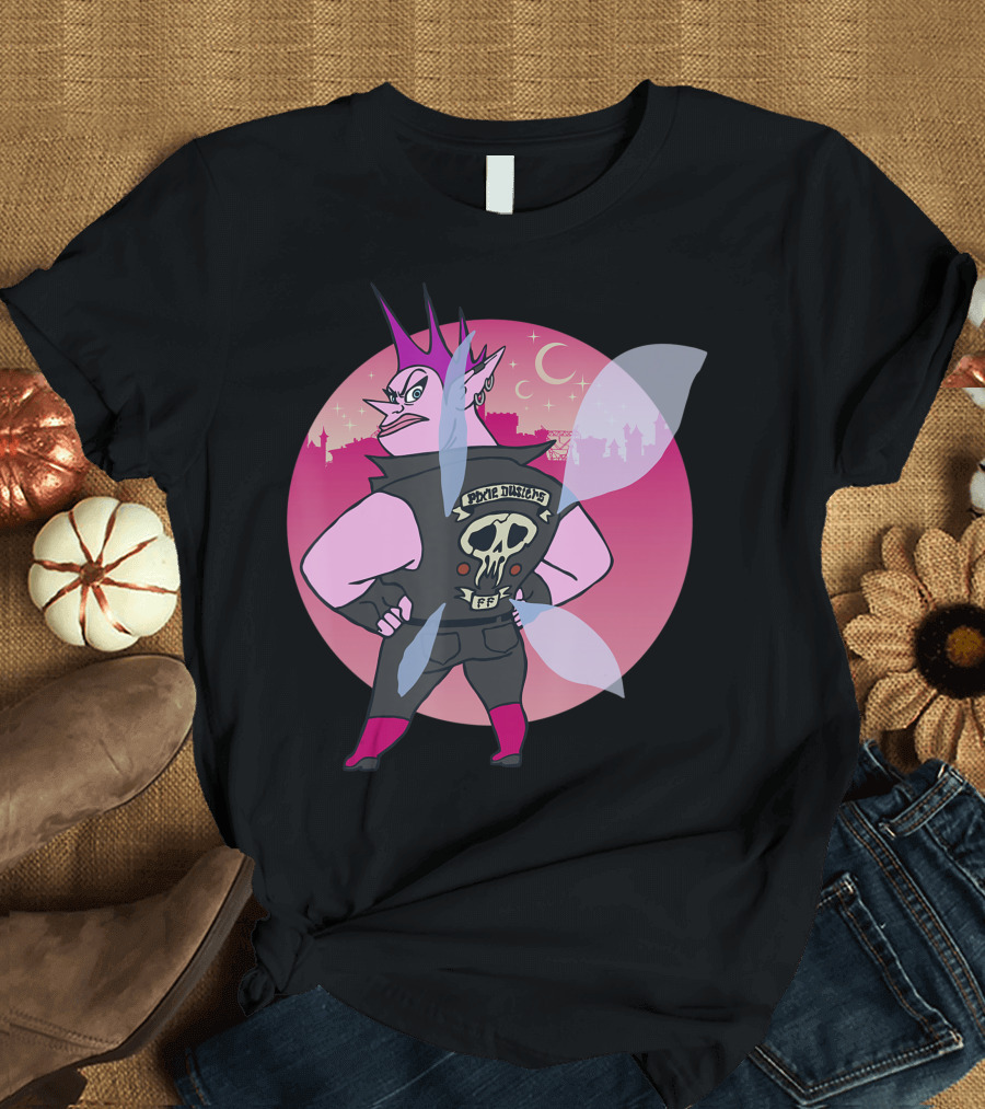 Disney Pixar Onward Pixie Dusters Badass Motorcycle Fairy with Skull Patch T-Shirt