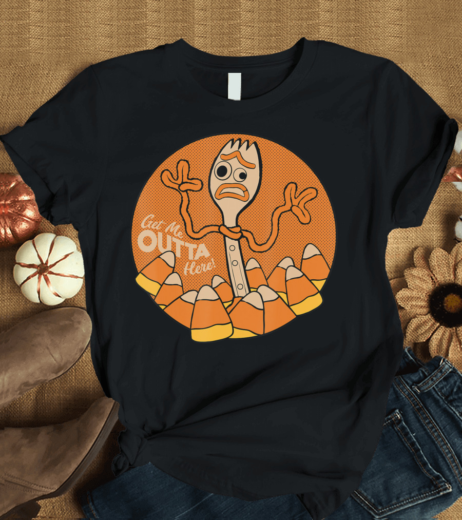 Disney Pixar Toy Story 4 Forky Get Me Outta Here Halloween Candy Corn Scene T-Shirt