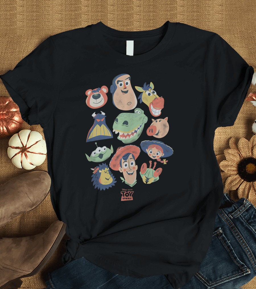 Disney Pixar Toy Story Group Of Friends Faces Collection T-Shirt