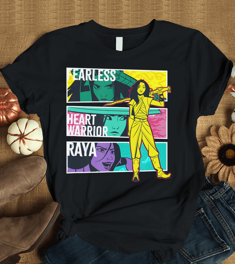 Fearless Heart Warrior Raya Comic Panels Disney Raya and the Last Dragon T-Shirt