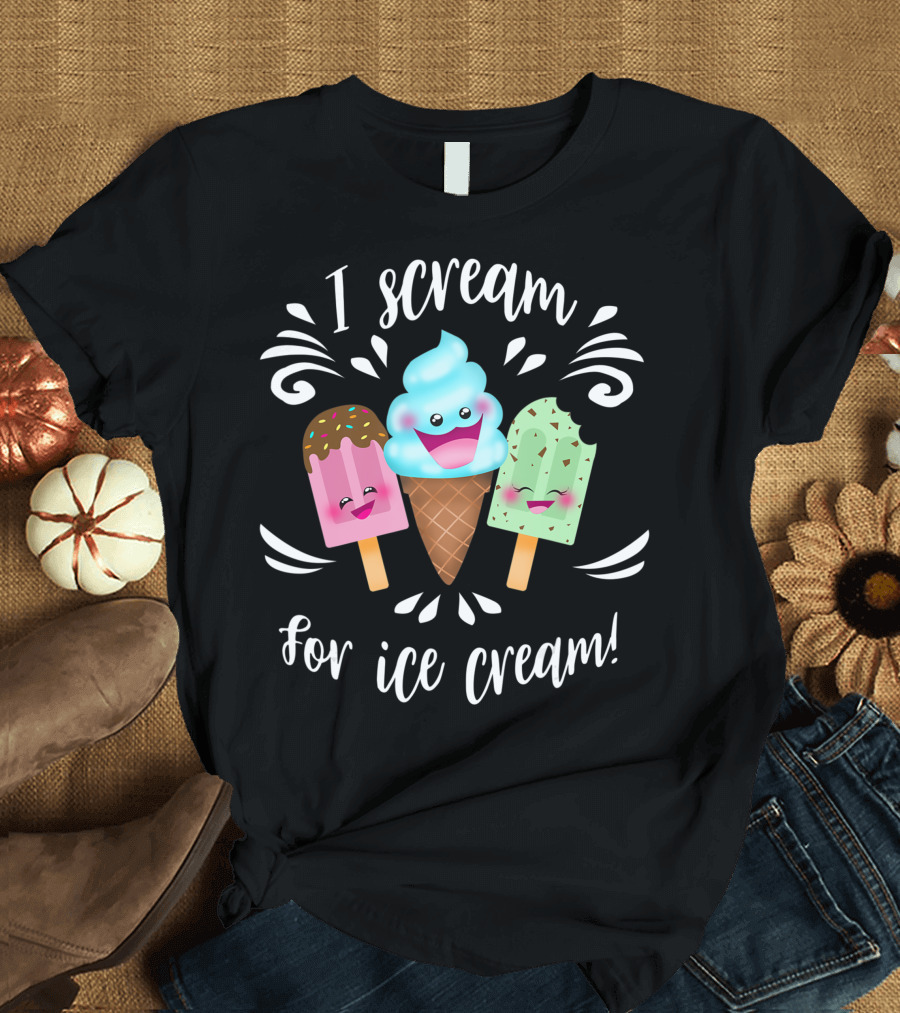 I Scream for Ice Cream Popsicle Cone Trio T-Shirt