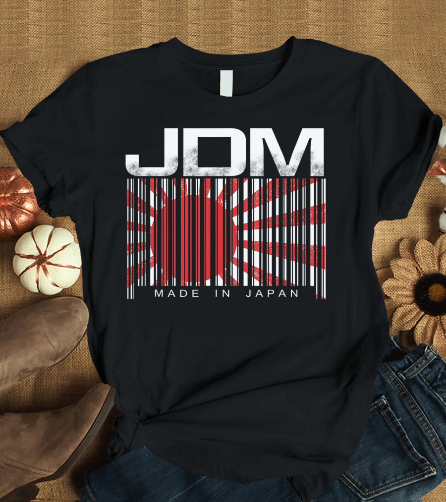 JDM Barcode Rising Sun Made In Japan Motorsport T-Shirt