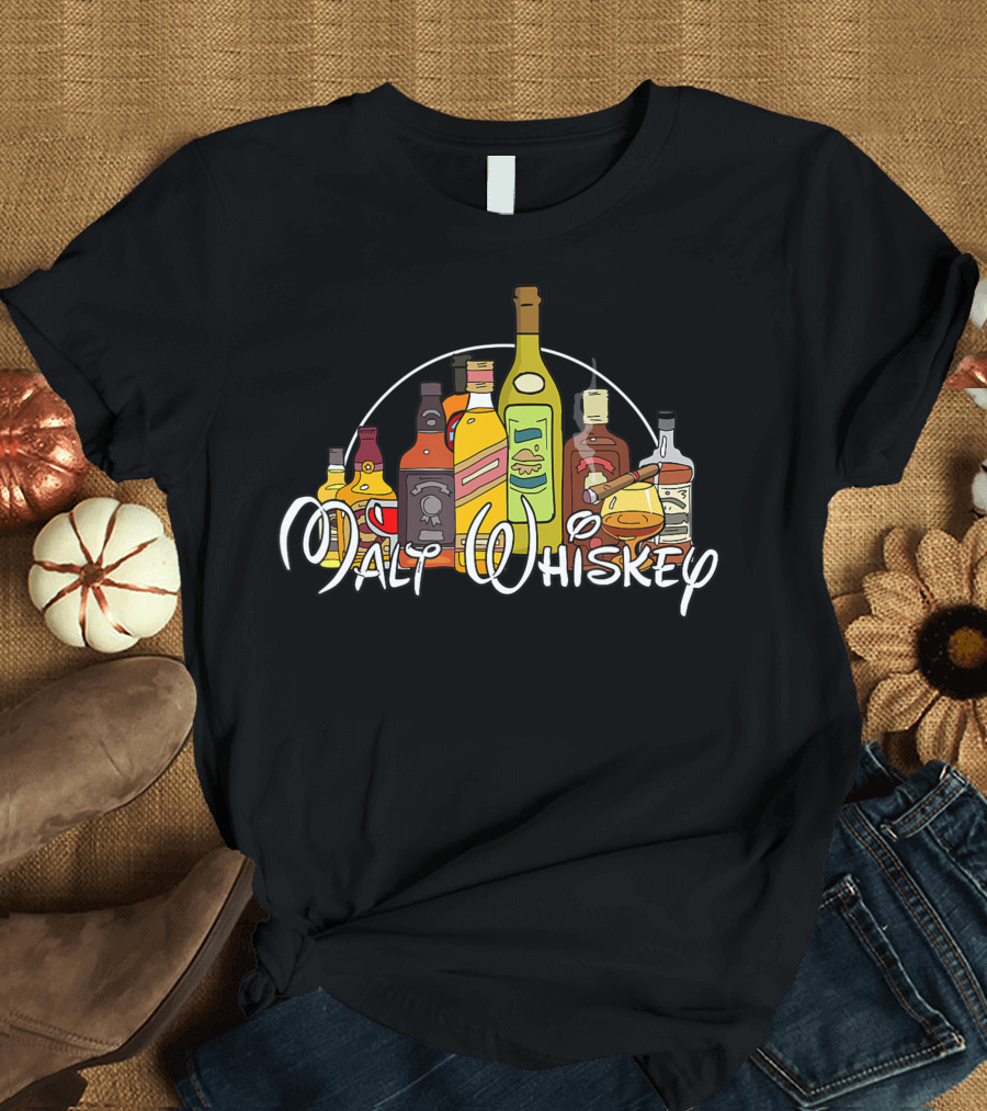 Malt Whiskey Woman Five Bottle T-Shirt