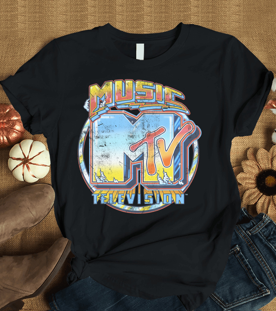 MTV Airbrushed Music Television Retro Logo Vintage 80s T-Shirt