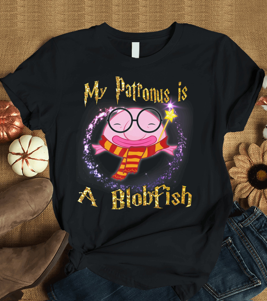 My Patronus Is A Blobfish Magic Wizardry Scarf Glasses Wand T-Shirt