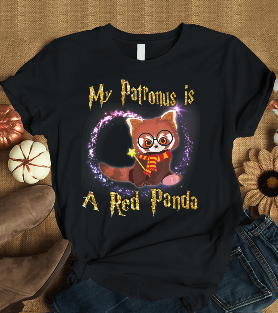 My Patronus Is a Red Panda Magic Dog Wildfire Wand T-Shirt