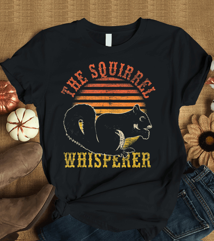 The Squirrel Whisperer Retro Sunset T-Shirt