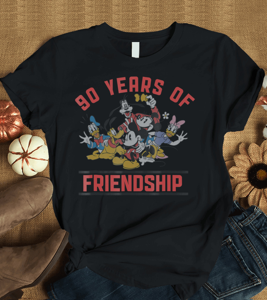90 Years of Friendship Disney Mickey Donald Goofy Minnie Daisy T-Shirt