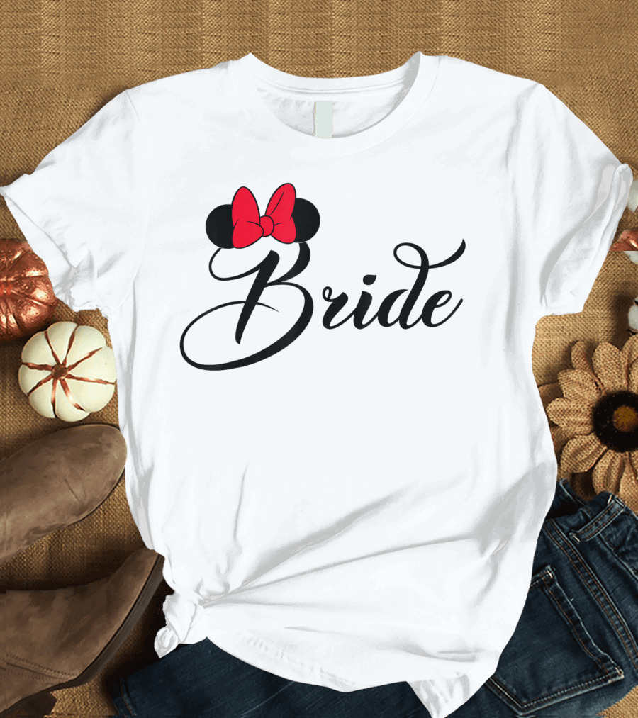 Disney Minnie Bride Bow Iconic Bridal T-Shirt