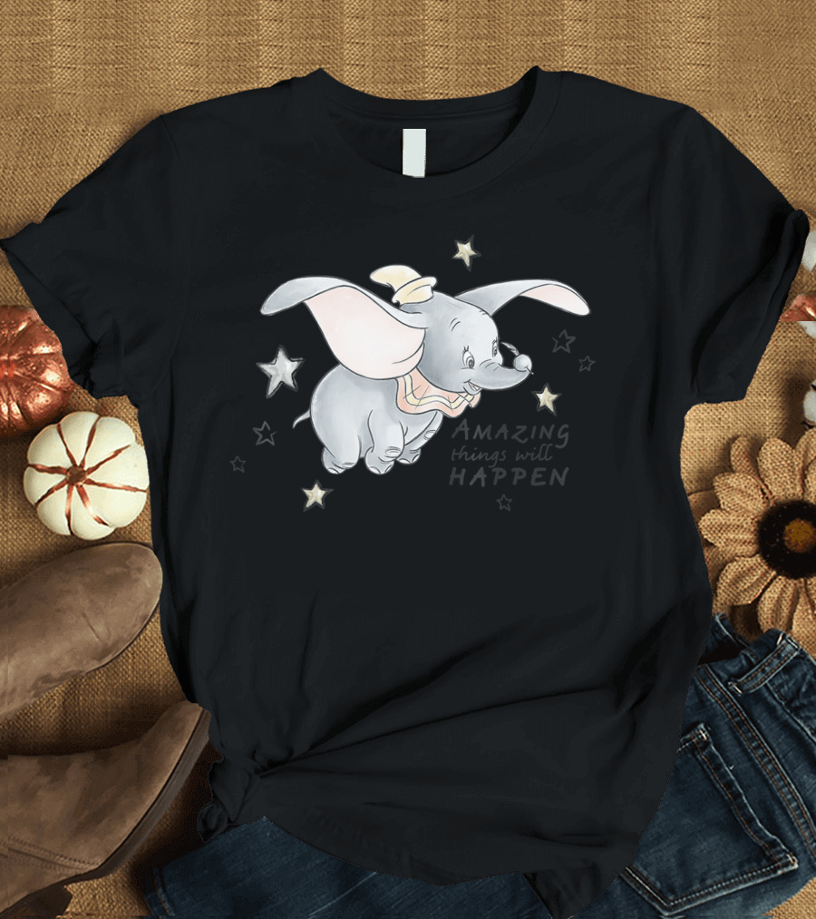 Disney Dumbo Amazing Things Will Happen Flying with Stars T-Shirt
