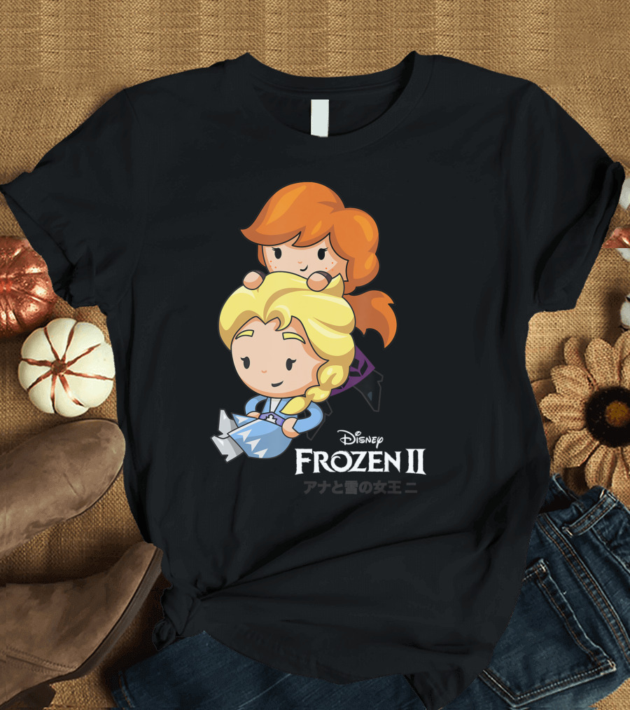 Disney Frozen 2 Elsa and Anna Chibi Style T-Shirt