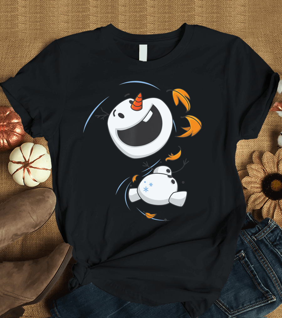 Disney Frozen 2 Olaf Windy Autumn Leaves Smile T-Shirt