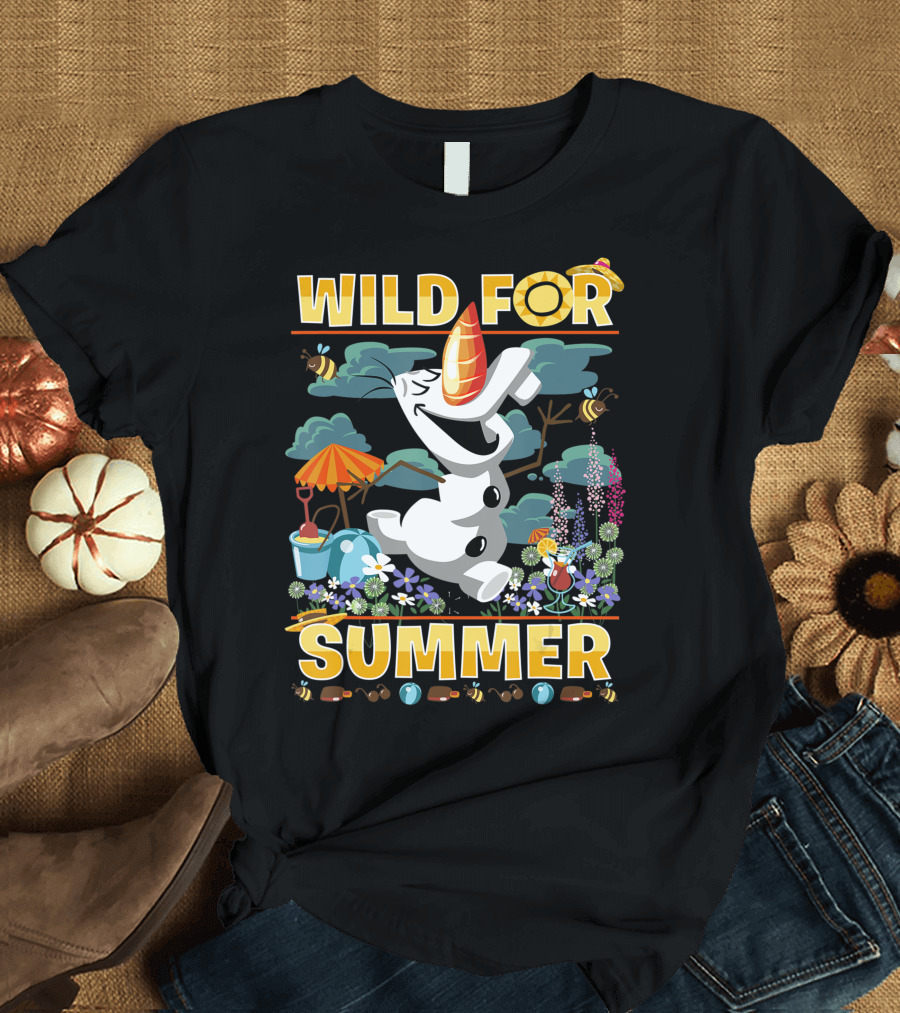 Disney Frozen Olaf Wild for Summer Fun with Bees and Flowers T-Shirt