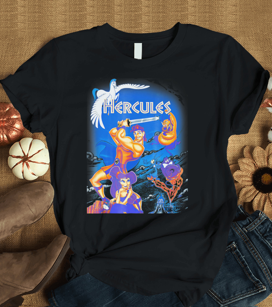 Hercules Disney Movie DVD Cover Art with Pegasus and Characters T-Shirt