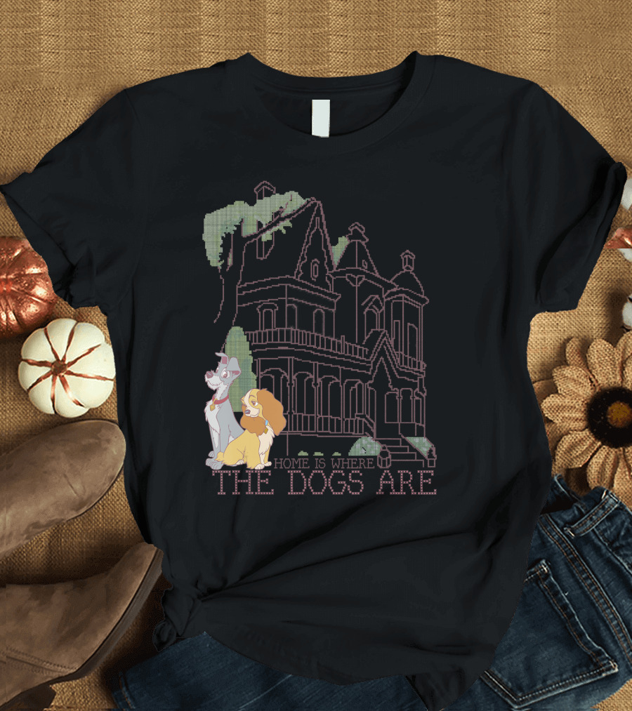 Disney Lady And The Tramp Home Is Where The Dogs Are Victorian House Scene T-Shirt