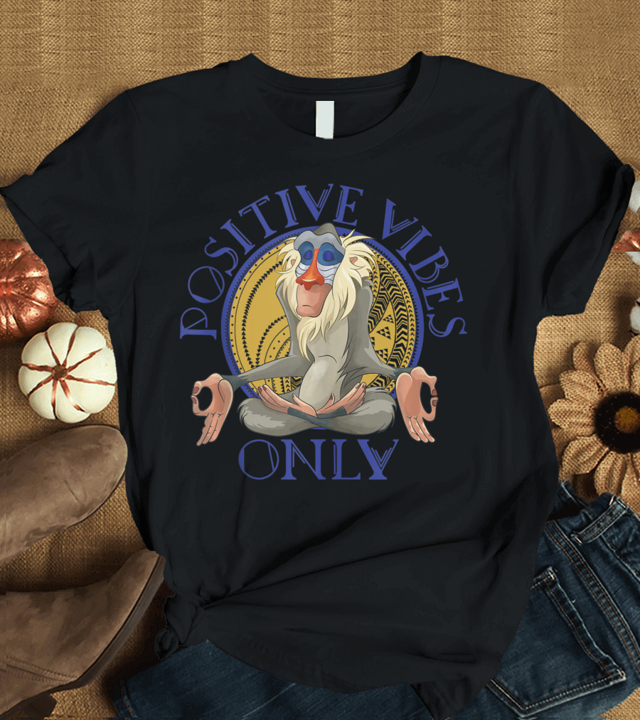 Disney Lion King Rafiki Positive Vibes Only Meditating T-Shirt