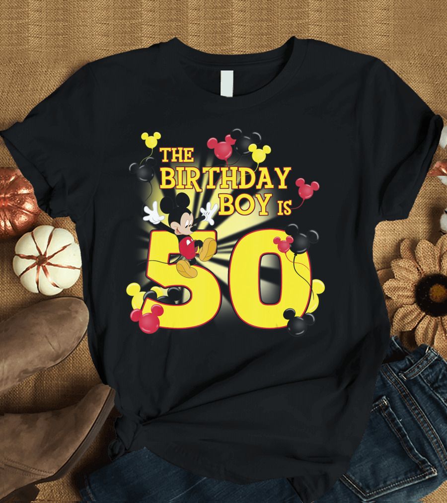 Disney Mickey Mouse Birthday Boy Is 50 T-Shirt
