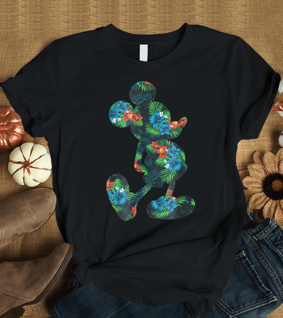 Mickey Mouse Tropical Floral Disney T-Shirt