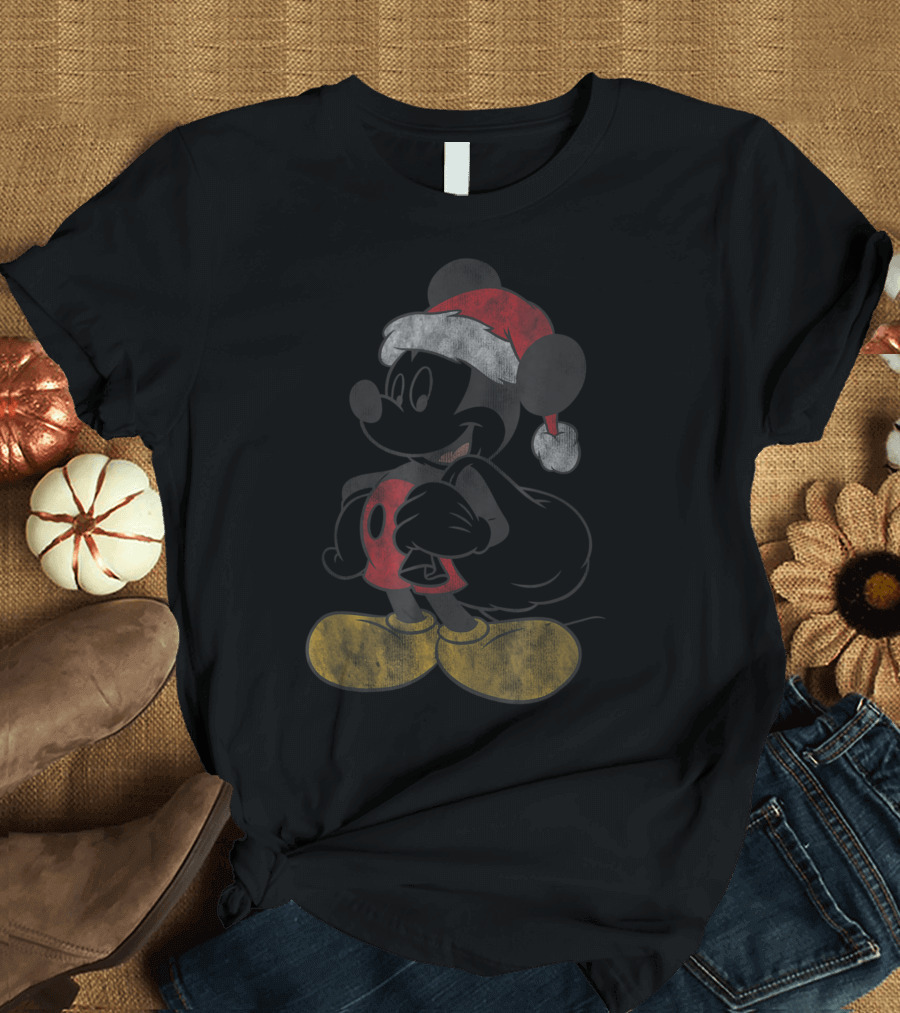 Disney Mickey Mouse in Santa Hat T-Shirt