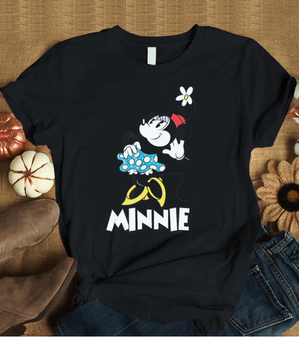 T-Shirt: Disney Minnie Mouse Polka Dot Dress and Flower T-Shirt Disney Minnie Mouse Polka Dot Dress and Flower T-Shirt
