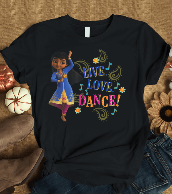 T-Shirt: Disney Mira Royal Detective Live Love Dance Music Floral Paisley T-Shirt Disney Mira Royal Detective Live Love Dance Music Floral Paisley T-Shirt