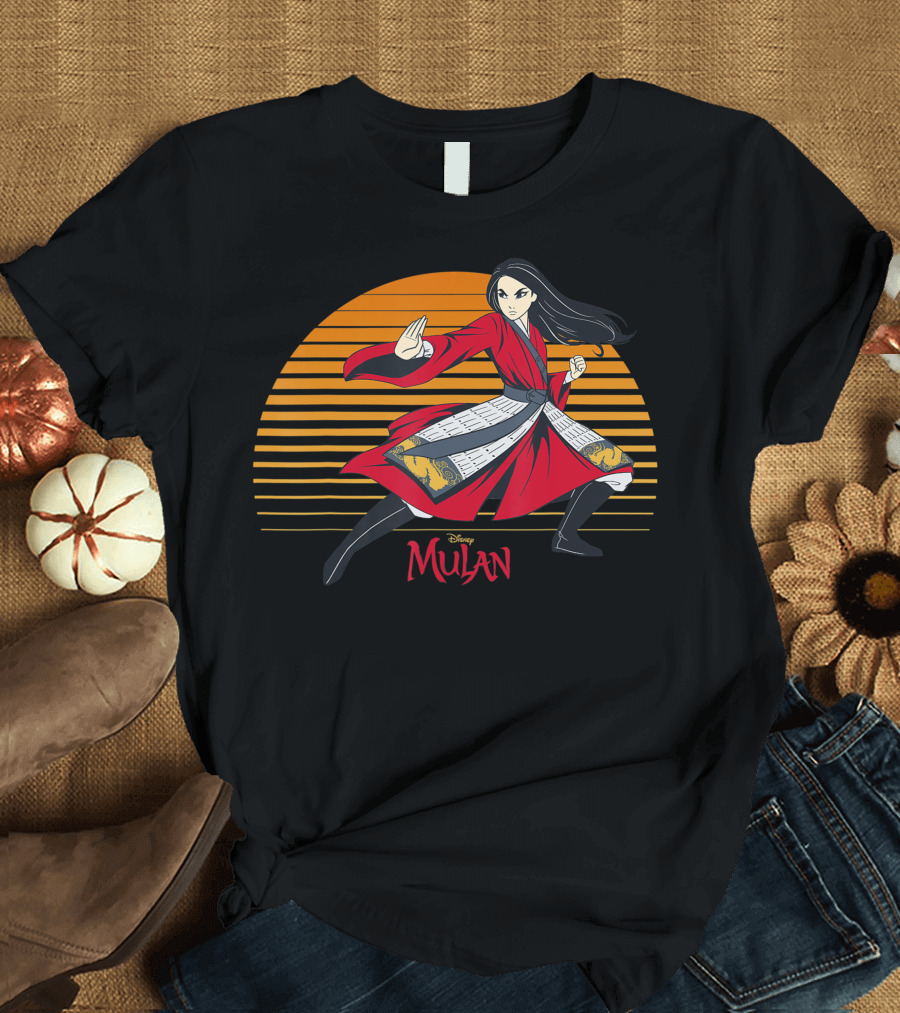 Disney Mulan Live Action Lined Sunset Warrior Stance T-Shirt