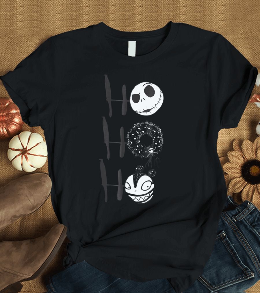 Disney Nightmare Before Christmas Jack Skellington Scary Teddy Wreath T-Shirt