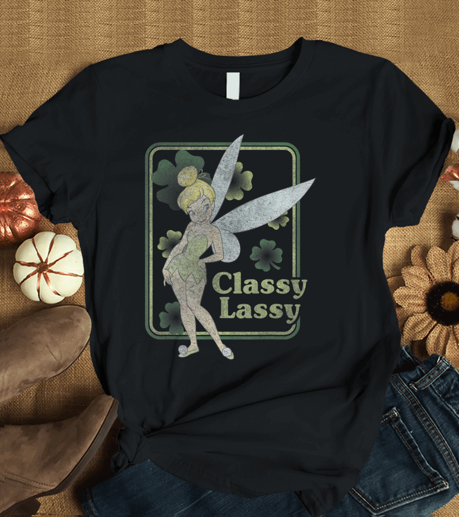 Disney Tinker Bell St Patricks Day Classy Lassy Shamrocks T-Shirt