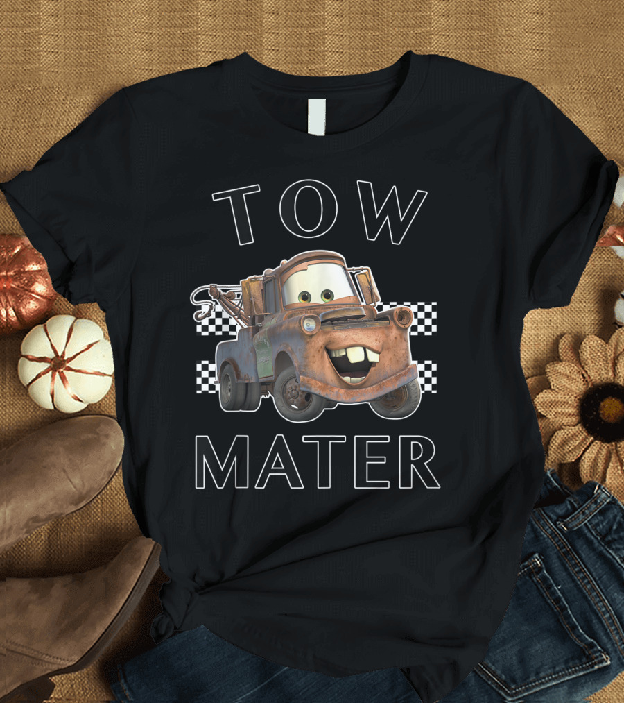 Tow Mater Disney Pixar Cars Finish Checkerboard T-Shirt