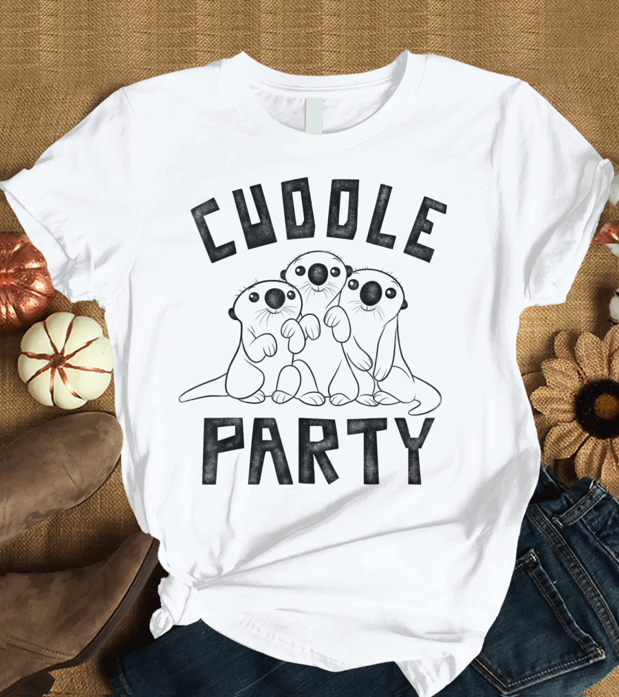 Disney Pixar Finding Dory Cuddle Party River Otters Sketch T-Shirt