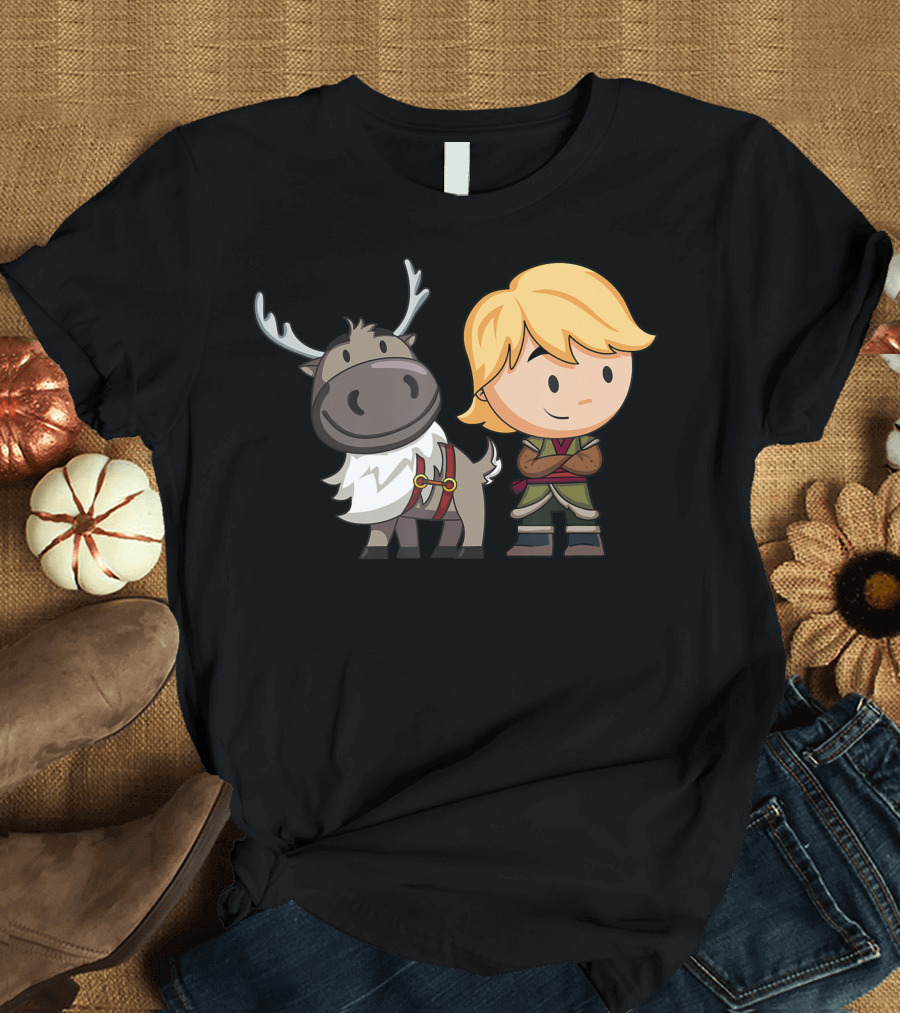Disney Frozen 2 Chibi Sven and Kristoff Characters T-Shirt